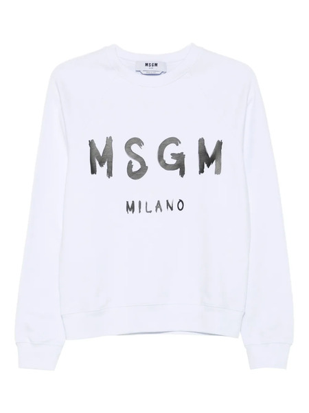 Msgm Sudadera Con Logo Estampado - Blanco 