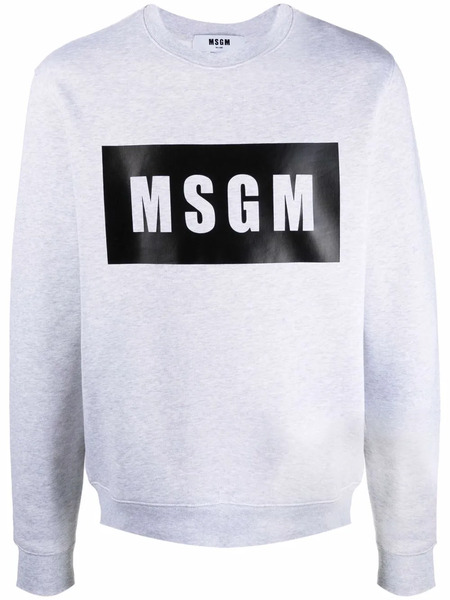  Msgm Sudadera Con Logo Estampado - Gris 