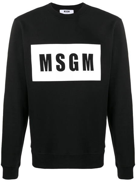  Msgm Sudadera Con Logo Estampado - Negro 
