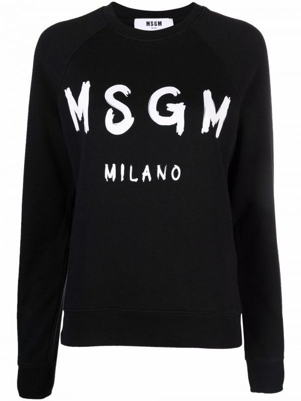  Msgm Sudadera Con Logo Estampado - Negro 