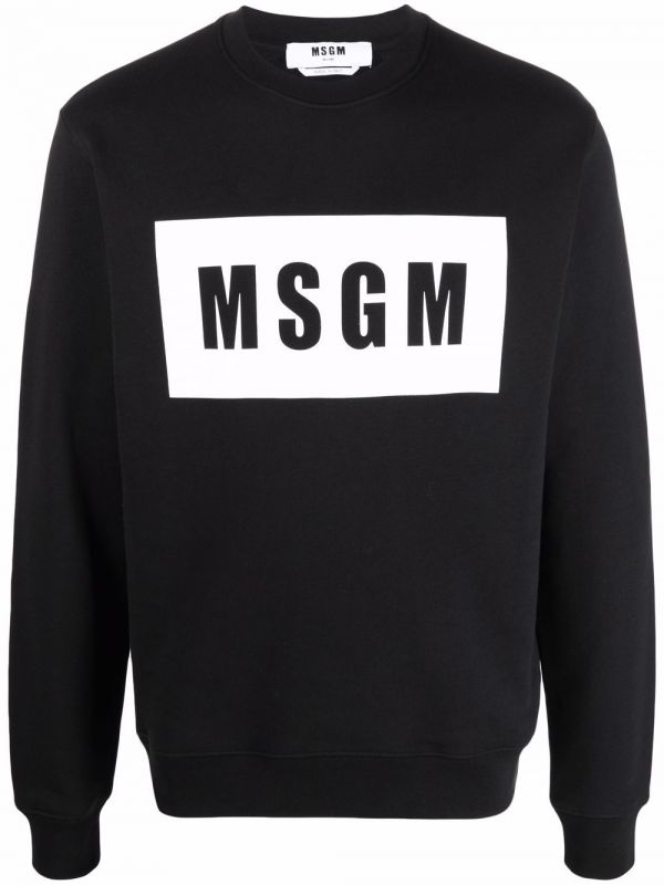  Msgm Sudadera Con Logo Estampado - Negro 