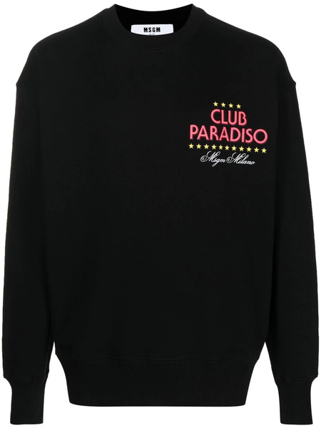  Msgm Sudadera Con Logo Estampado - Negro 
