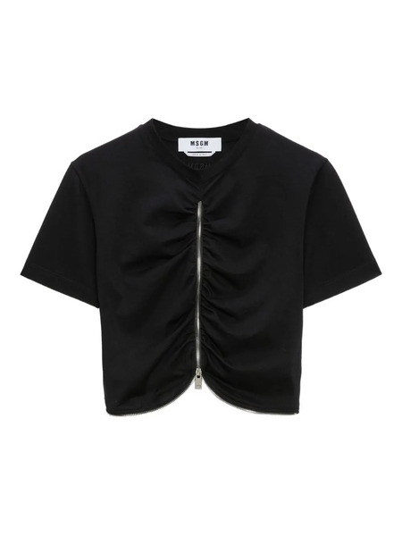  Msgm Top Con Cremallera - Negro 