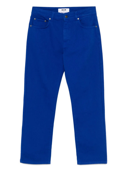  Msgm Vaqueros Con Logo Bordado - Azul 