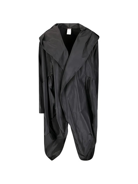  M.s.m. Gabardina Cruzada Con Capucha - Negro 