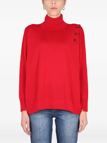  M.s.m. Jersey Con Cuello Alto Y Botones - Rojo 