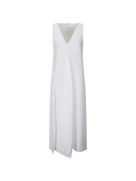  M.s.m. Vestido Con Cuello En V - Blanco 