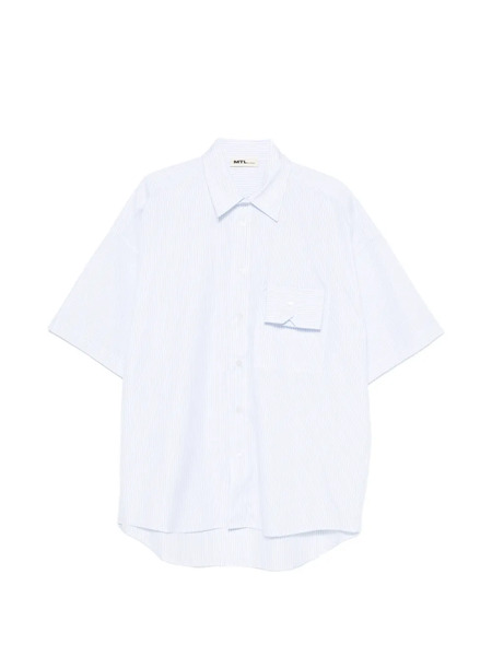 Mtl Studio Camisa Polsino A Rayas - Blanco 