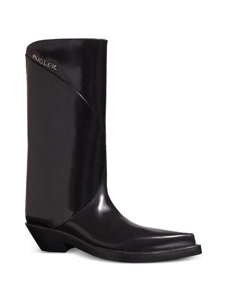  Mugler Botas Con Puntera En Punta - Negro 