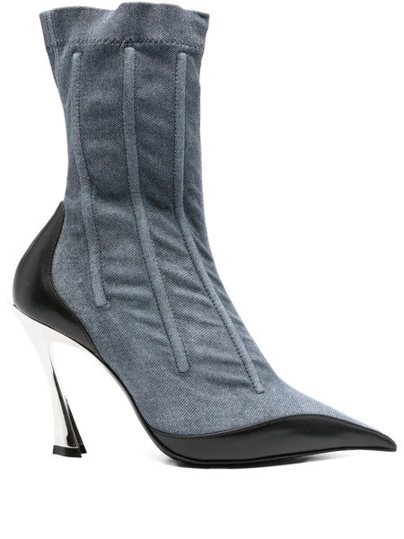  Mugler Botines Con Tacón De 110 Mm - Azul 
