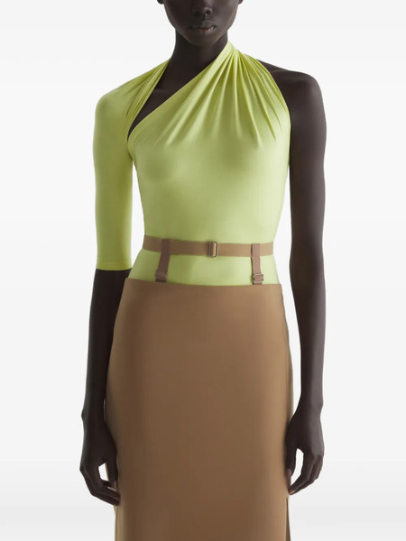  Mugler Camiseta Drapeada - Amarillo 