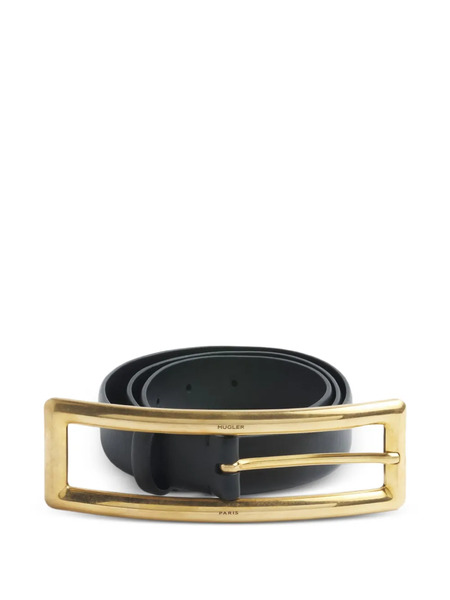  Mugler Cinturón Con Hebilla Rectangular - Negro 