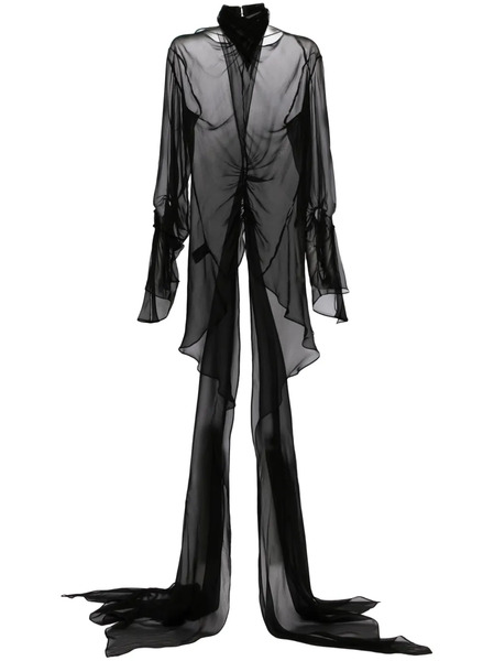  Mugler Top Drapeado - Negro 