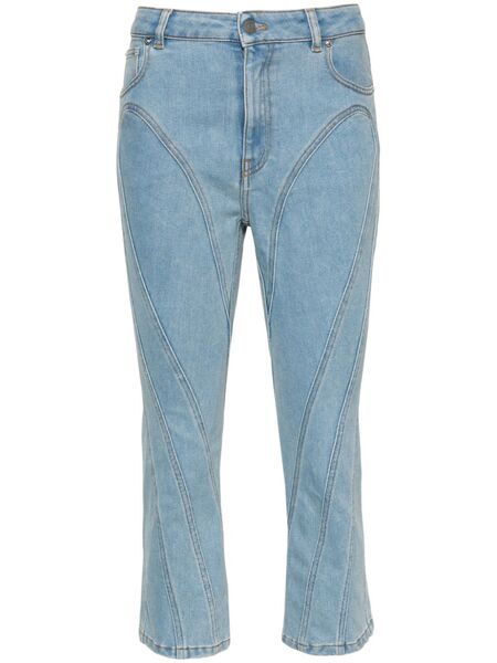  Mugler Vaqueros Capri De Talle Alto - Azul 