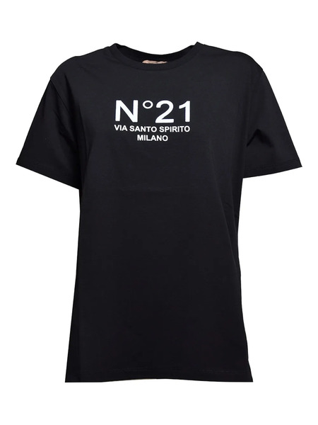  Nº21 Camiseta Con Logo Estampado - Negro 