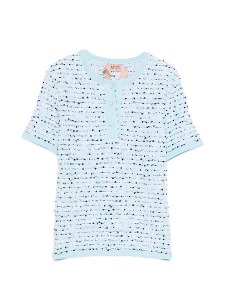  Nº21 Top Con Cuello Redondo - Azul 