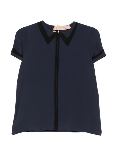  Nº21 Top Con Ribete En Contraste - Azul 