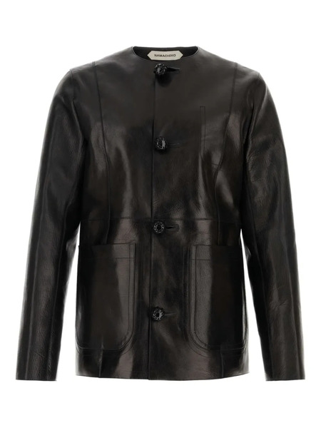  Namacheko Chaqueta De Piel Con Cuello Redondo - Negro 