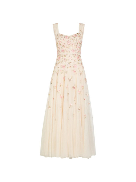  Needle & Thread Vestido De Fiesta Mayflower Ditsy Bordado - Neutro 