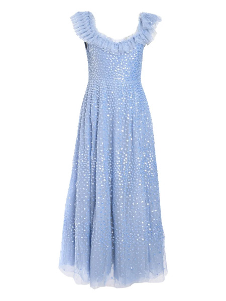  Needle & Thread Vestido Midi Scatter Dot - Azul 