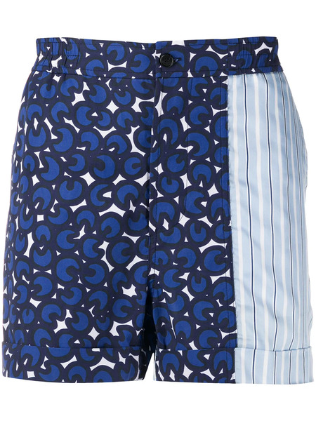  Neil Barrett Bermudas Estampadas - Azul 