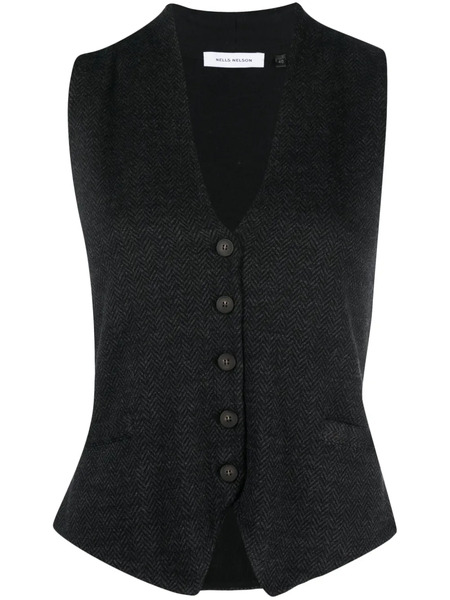  Nells Nelson Chaleco Con Botones - Negro 