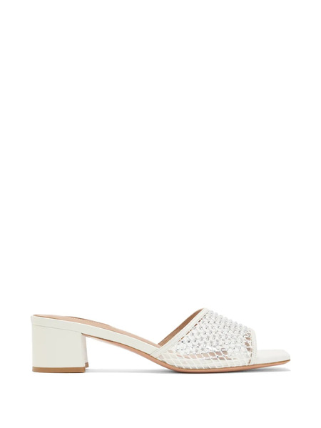  Nicoli Mules Con Cuentas - Blanco 
