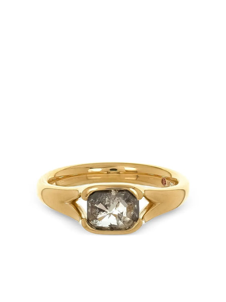  Nimo With Love Anillo The Stacker En Oro Amarillo De 18 Ct Con Diamantes Y Zafiro - Dorado 