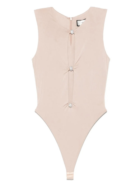  Nissa Body Con Apliques De Strass - Neutro 