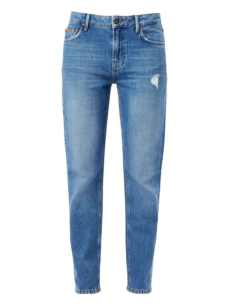  No44 Vaqueros Boyfriend Con Efecto Rasgado - Azul 