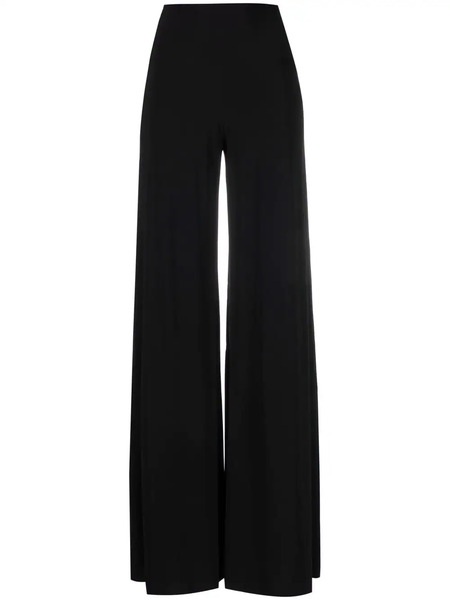  Norma Kamali Pantalones Anchos De Talle Alto - Negro 