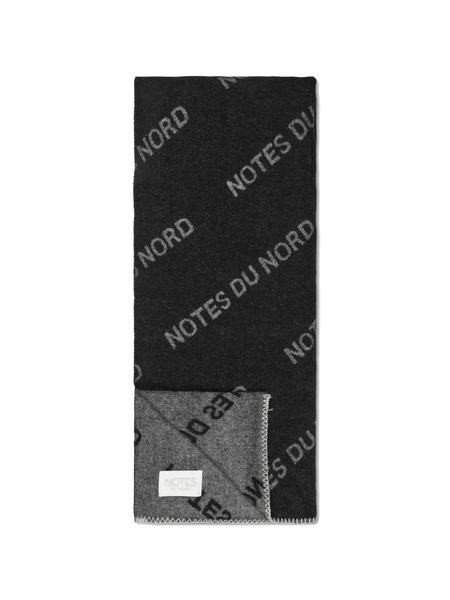  Notes Du Nord Bufanda Con Flecos Y Logo - Negro 