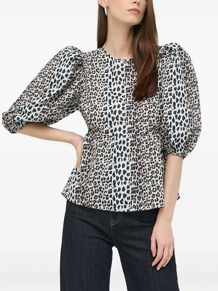  Notes Du Nord Top Con Estampado De Leopardo - Blanco 