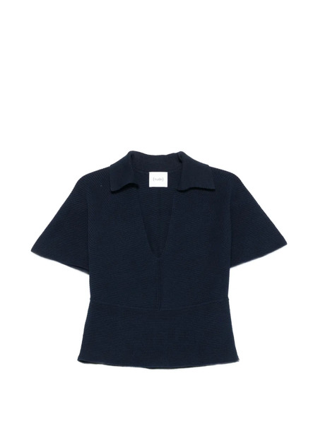  Nude Jersey Con Cuello En V - Azul 