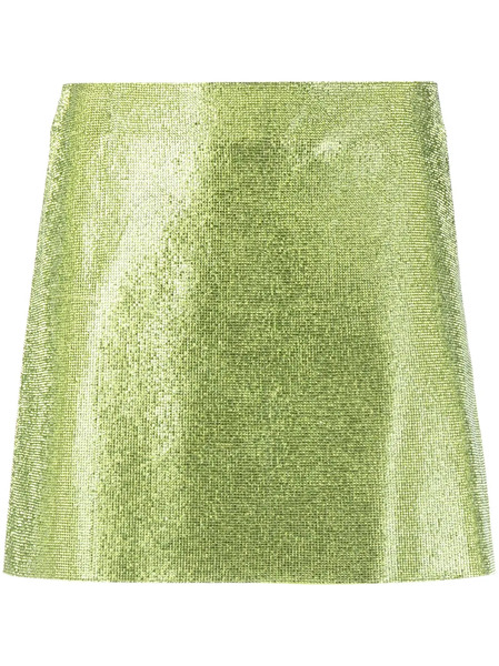  Nuè Minifalda Con Apliques De Strass - Verde 