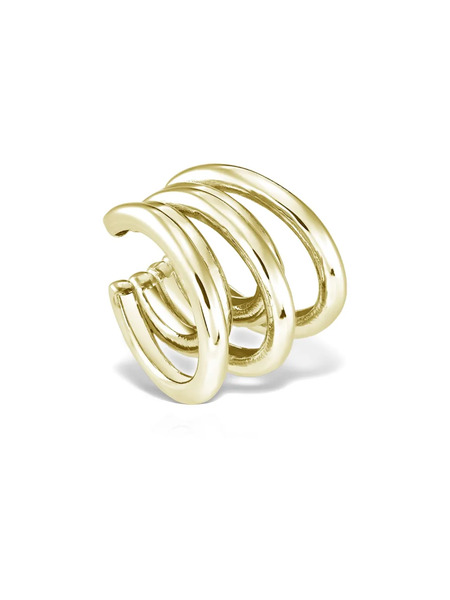  Obsidian Pendiente Earcuff Con Banda Quíntuple - Dorado 