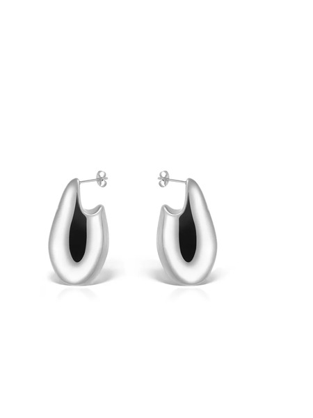  Obsidian Pendientes Xl Sera - Plateado 