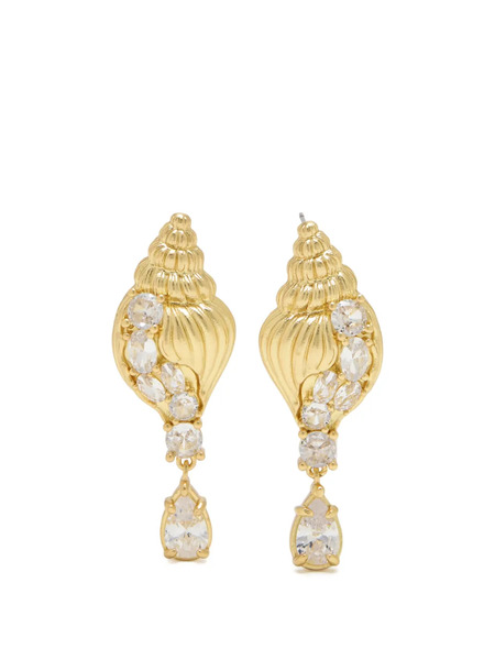  Oceanus Pendientes Con Aplique De Concha - Dorado 