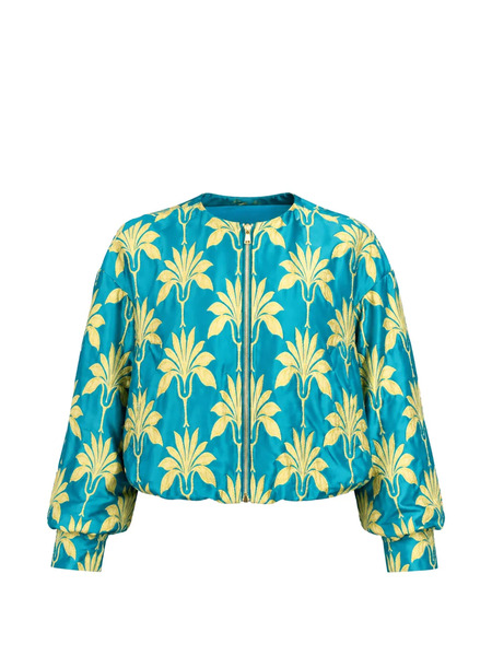  Odeeh Chaqueta Con Palmera Estampada - Azul 