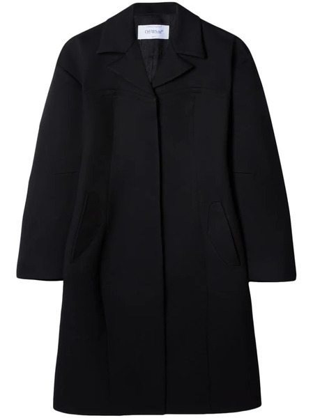 Off-white Abrigo Round Techno Gab Con Botones - Negro 