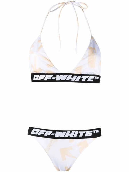  Off-white Bikini Con Motivo Arrows - Blanco 