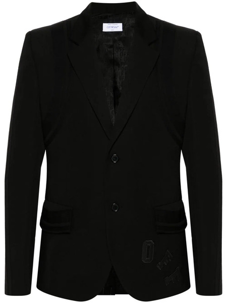  Off-white Blazer Varsity Con Botones - Negro 