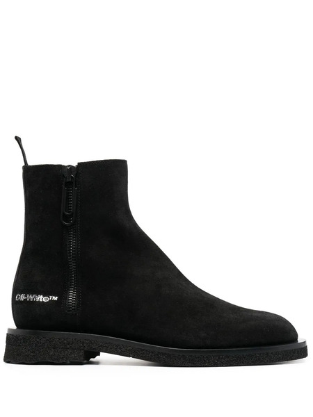  Off-white Botines Con Logo Lateral - Negro 