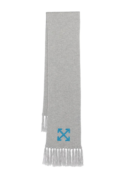  Off-white Bufanda Con Bordado Arrows - Gris 