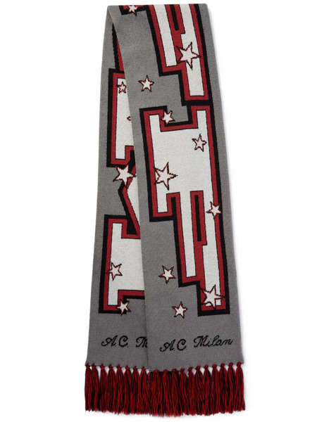  Off-white Bufanda En Intarsia De Off-white X Ac Milan - Gris 