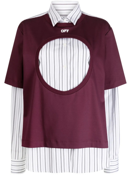  Off-white Camisa A Rayas - Morado 