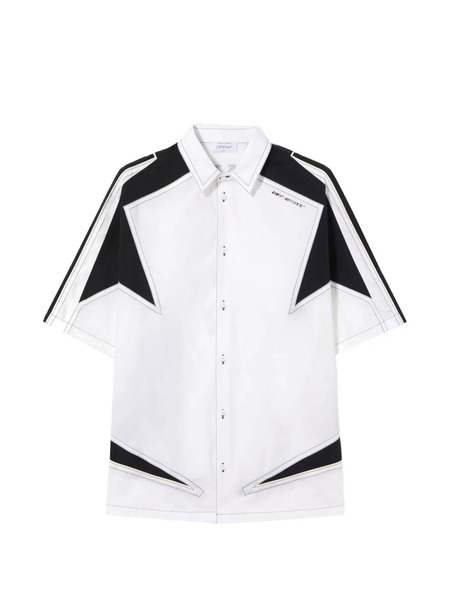  Off-white Camisa Con Panel En Contraste - Blanco 