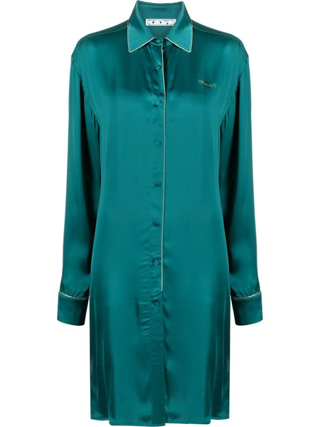  Off-white Camisa De Pijama Larga Con Logo - Verde 