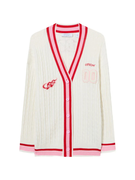  Off-white Cárdigan Con Parche - Neutro 