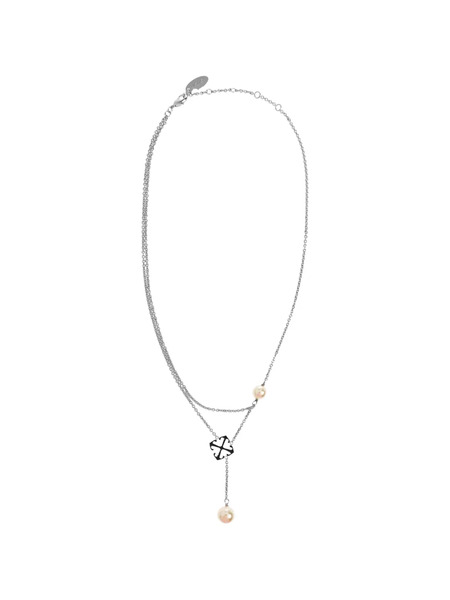  Off-white Collar Con Doble Capa - Plateado 